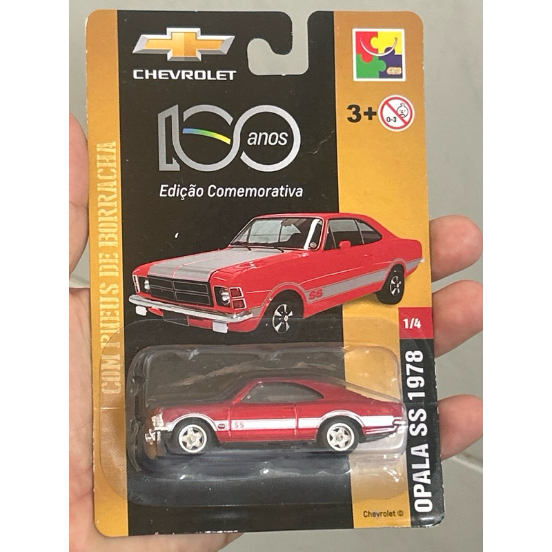 Miniatura Chevrolet Opala Ss 1978 ( Vermelho ) 1:64 Pneu Emborrachado