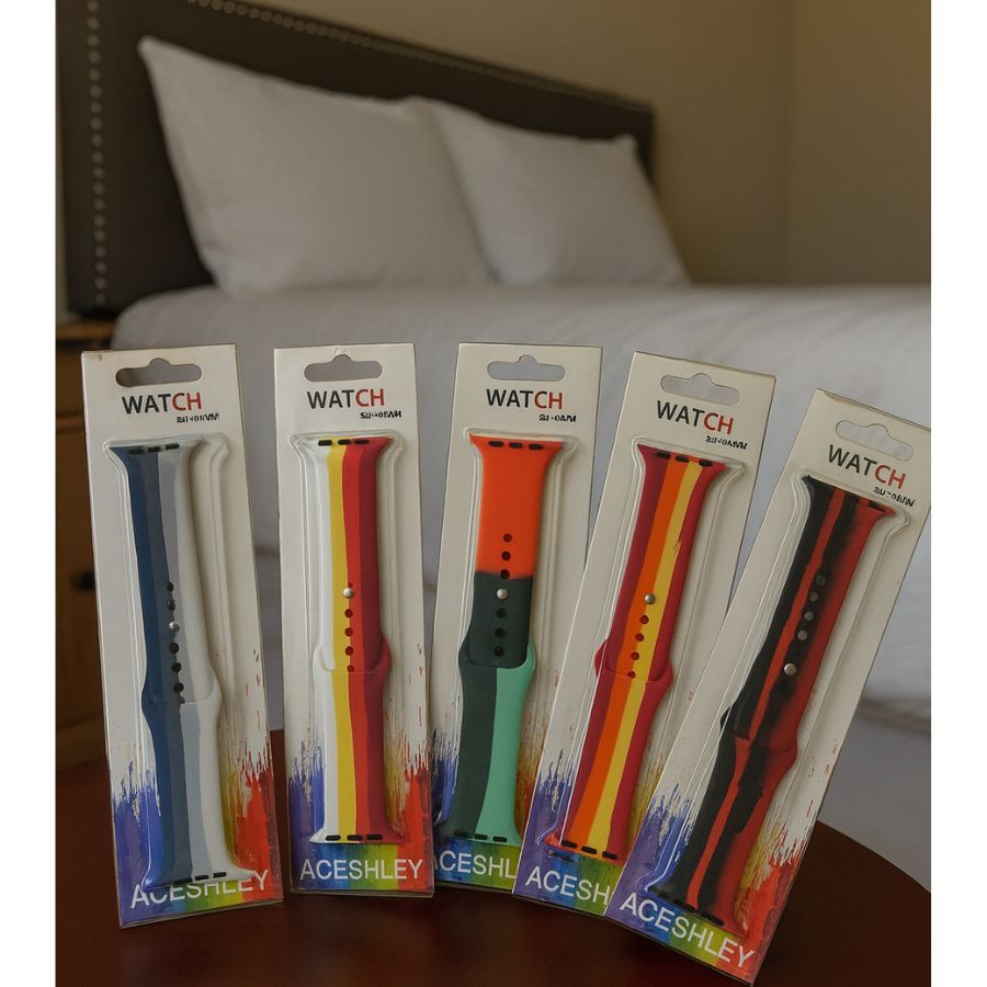 KIT 4 Pulseiras de Silicone para Smartwatch Apple Watch 10 9 8 7 6 5 4 3 2 1 SE 49mm 46mm 45mm 44mm 42mm 41mm 40mm 38mm
