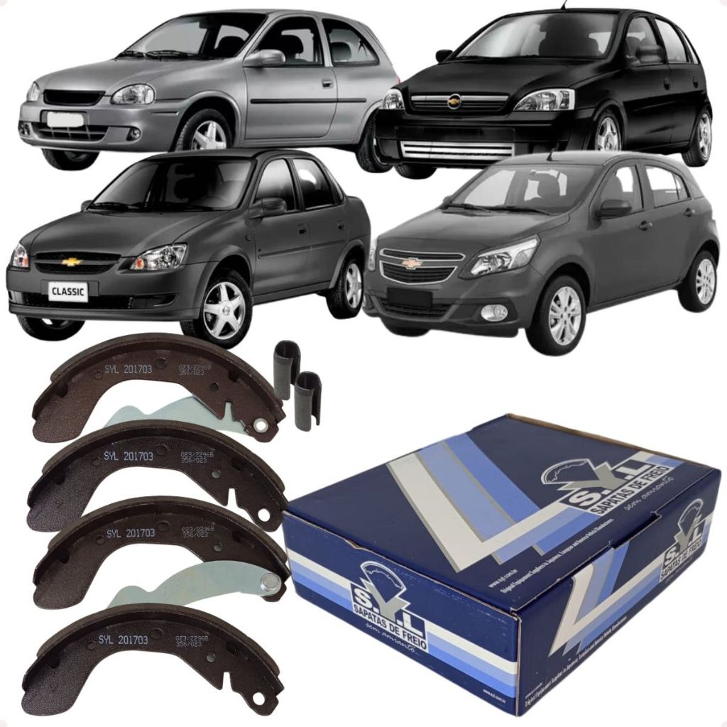 Jogo Sapatas Lonas Freio Traseiro Syl Agile Corsa Classic Wind Milenium Wagon Joy Maxx Premium em Oferta na Shopee