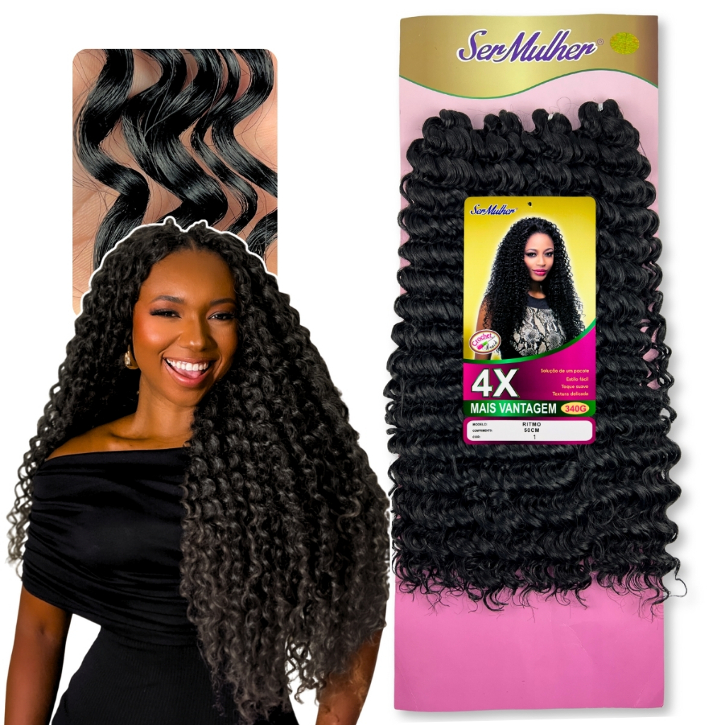Cabelo Orgânico Cacheado Ser Mulher Ritmo 50cm Crochet