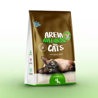 Areia Higiênica Natural Biodegradável Gatos Tiger Cats 4kg evita o desperdicio, maior rendimento, se