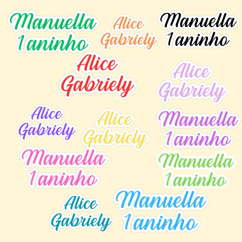 Aplique Nome e Idade 5cm -Apliques Personalizados -Apliques Lembrancinha-Kit Apliques | Aniversário | festa | chá