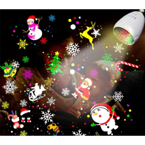 Lampada Led Natal Projetor Refletor Desenhos Natalinos