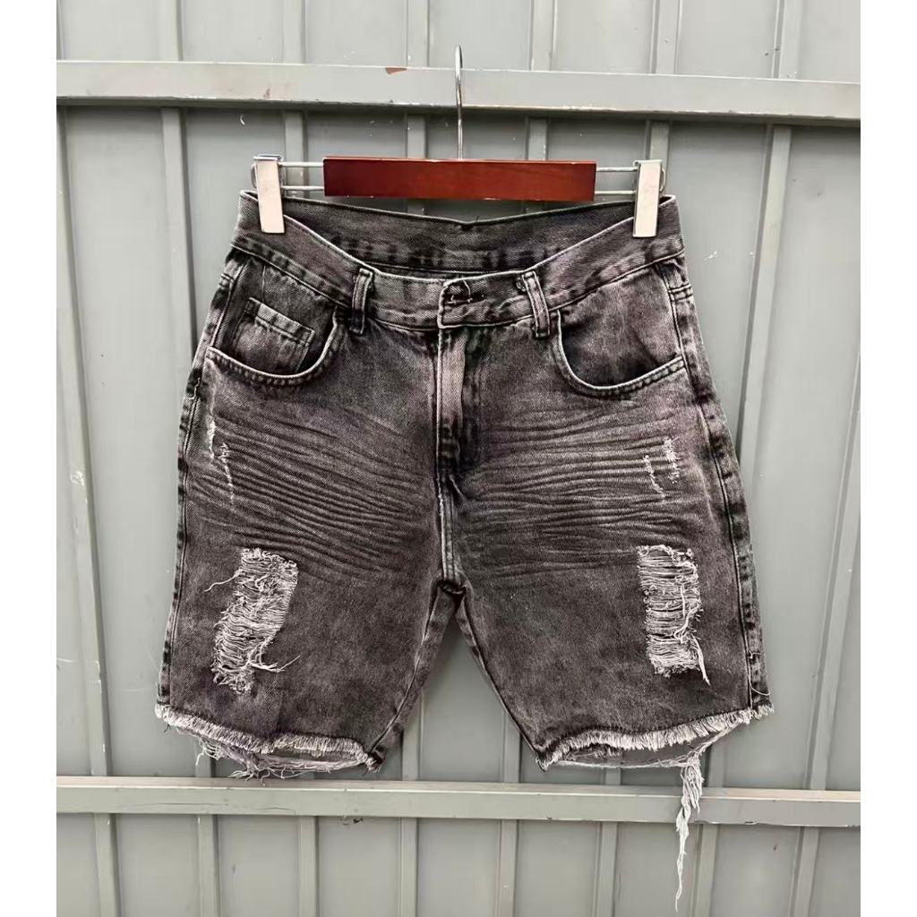 Bermuda Slim Jeans Masculina Rasgada.
