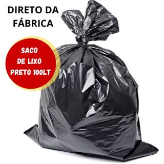 Saco de Lixo Preto 100 Litros  Comum e resistente- Direto da fábrica com 25, 50 ou 100 unidades em Oferta na Shopee