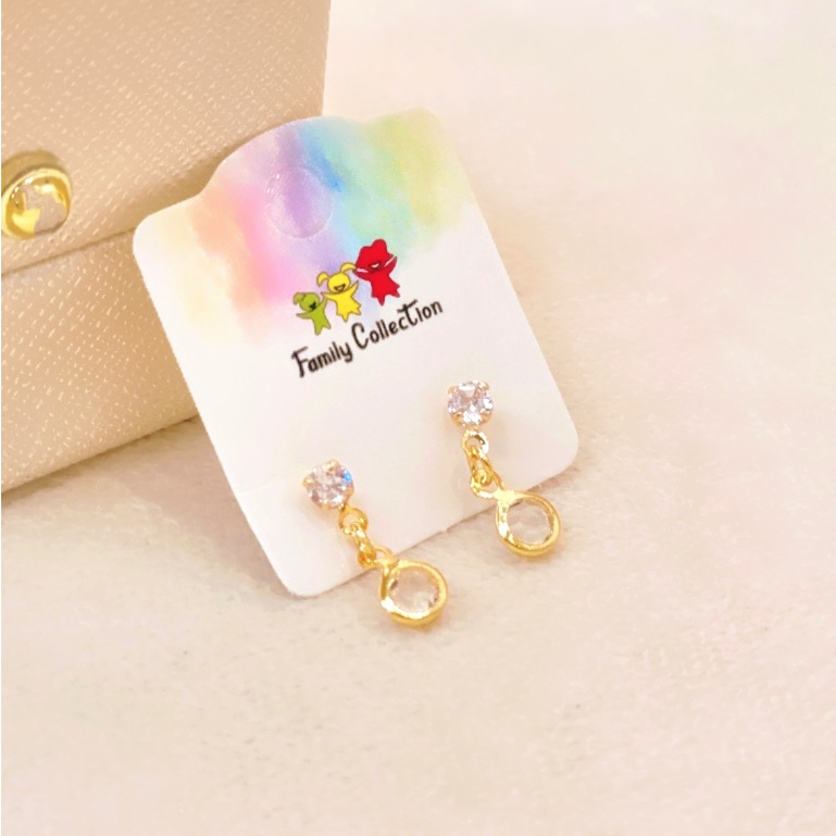 Brinco Infantil Zircônia com Bolinha com Zircônia Folheado a Ouro 18K - Hipoalergênico com Tarraxa Baby de Segurança