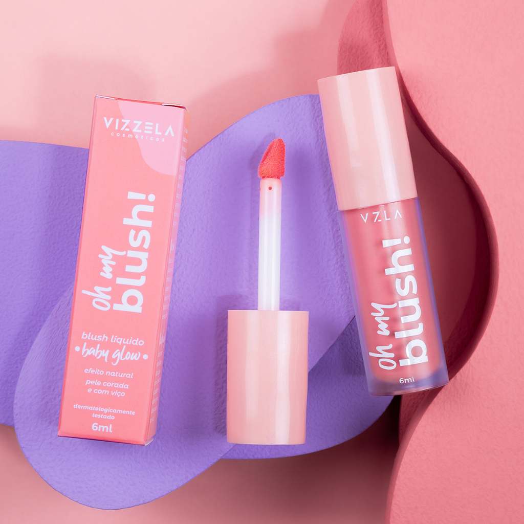 Imagem Oh My Blush Líquido Make Efeito Plum Longa Duração Vegano Original Vizzela