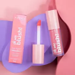 Oh My Blush Líquido Make Efeito Plum Longa Duração Vegano Original Vizzela