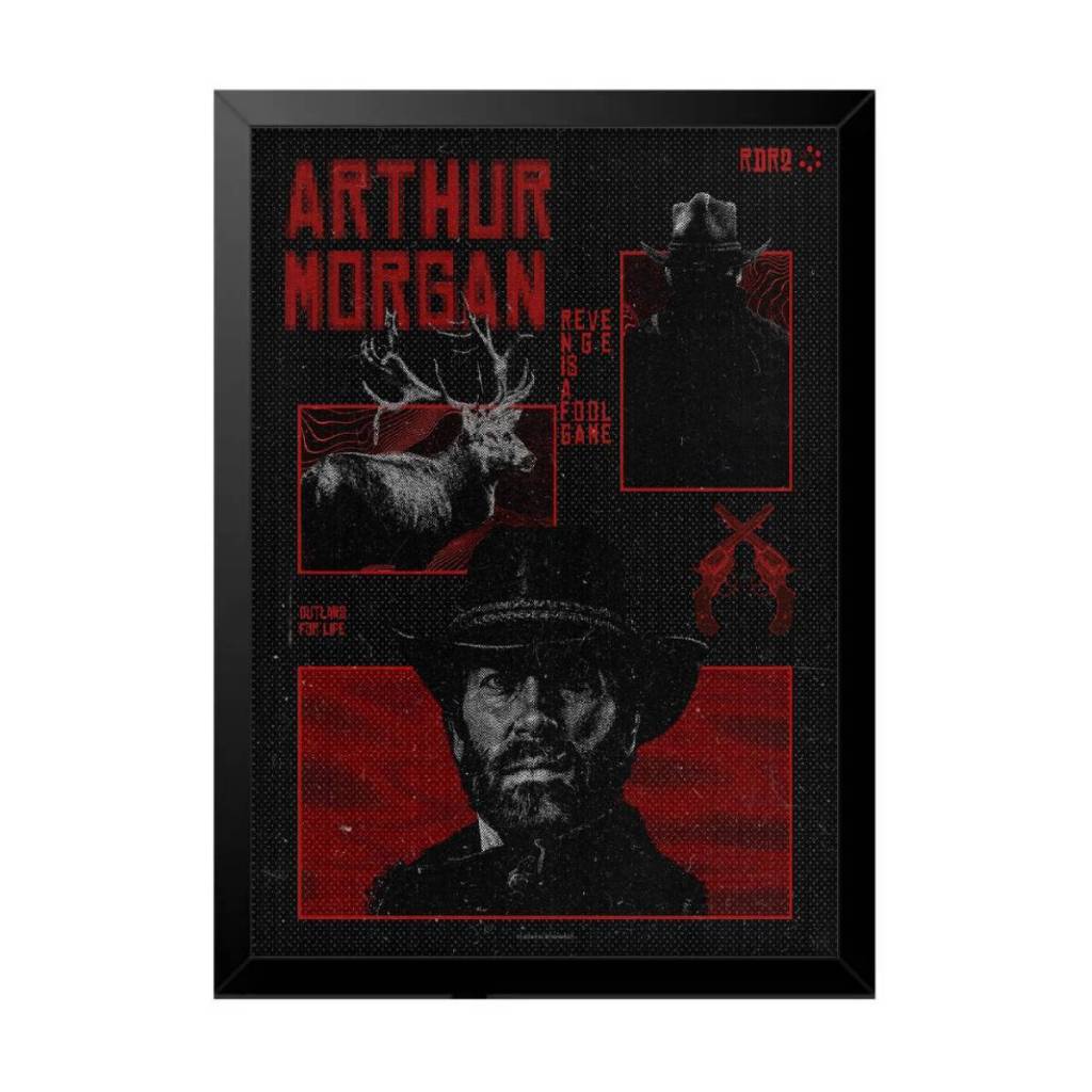 Quadro Decorativo Arthur Morgan Red Dead Redemption Jogo Poster Quarto Sala Escritório