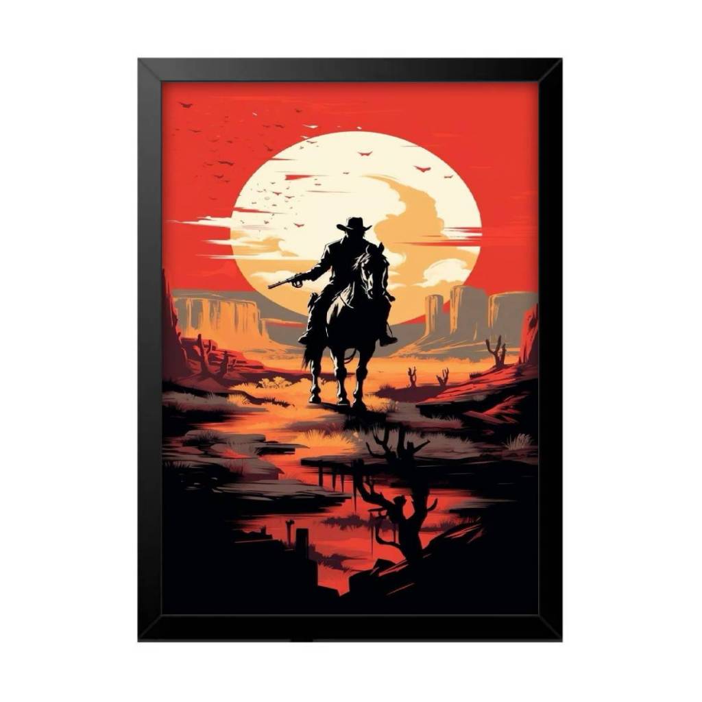 Quadro Decorativo Arthur Morgan Jogo Red Dead Redemption Poster Quarto Sala Escritório