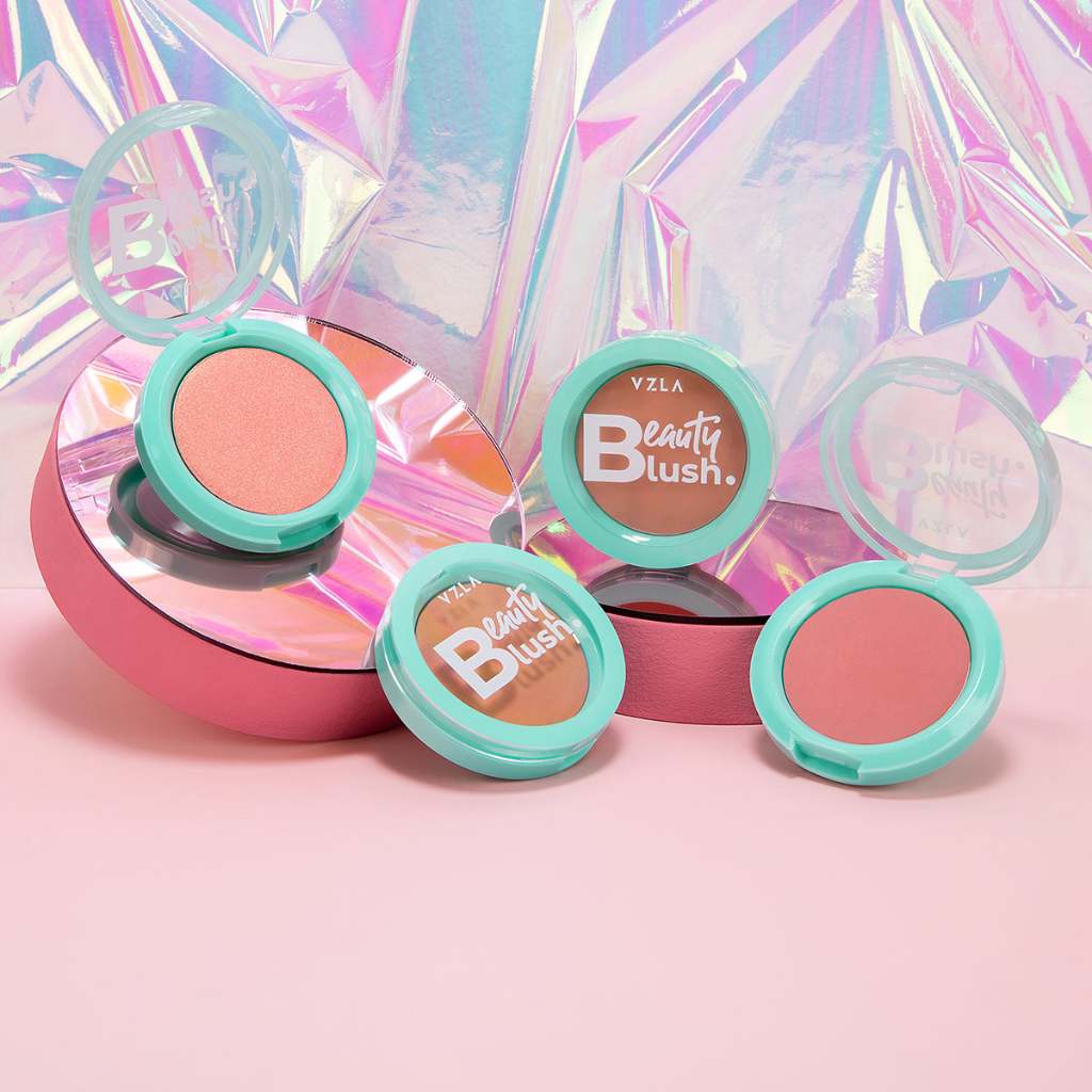 Beauty Blush Facial Compacto Longa Duração Efeito Natural Vegano Original Vizzela em Oferta na Shopee