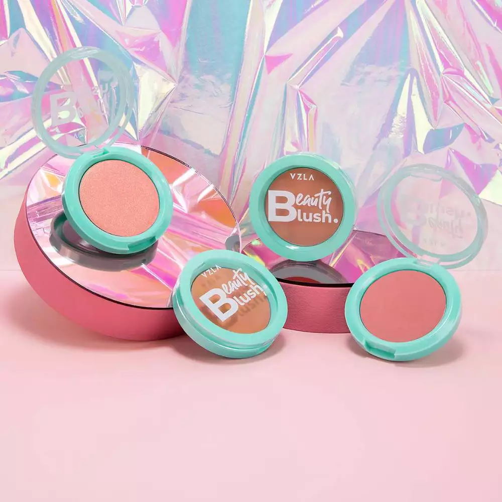 Beauty Blush Facial Compacto Longa Duração Efeito Natural Vegano Original Vizzela