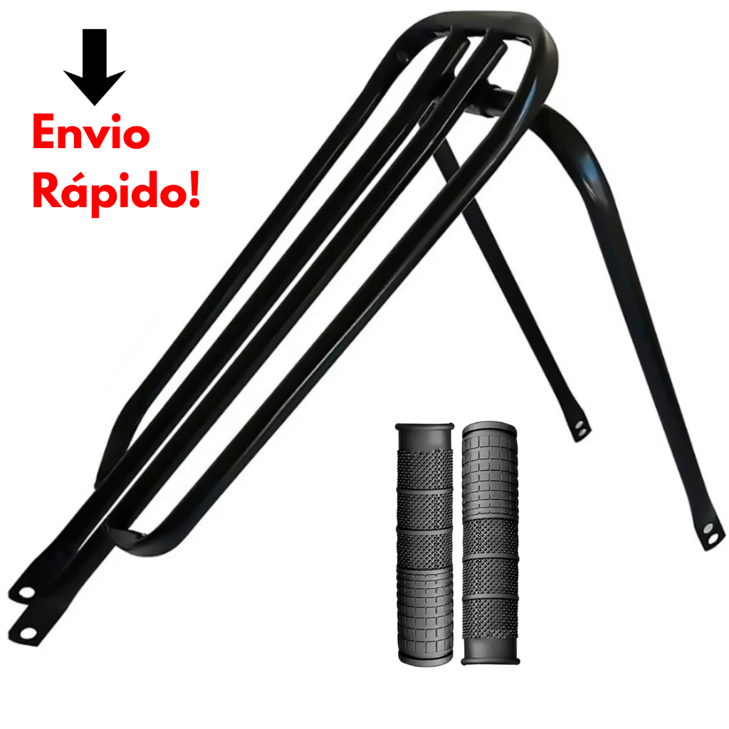 Garupa Bagageiro Reta BH Bike Bicicleta 24 26 Bike Motorizada Rabetao Manopla Confortavel