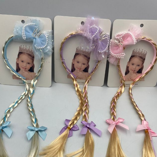 Acessório De Cabelo Tiara Trança Com Coroa De Princesa Elsa Princesa Rapunzel Frozen Para Meninas