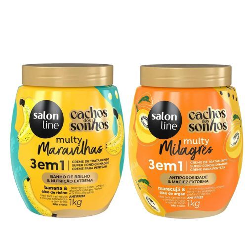 Creme de Tratamento MARACUJÁ/BANANA MULTYCACHOS DOS SONHOS 1kg em Oferta na Shopee