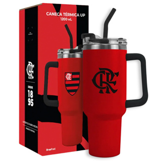 Caneca Térmica Flamengo 1200ml OFICIAL Brasfoot | Copo Gigante UP | Cerveja Café Chá Quente/Frio em Oferta na Shopee
