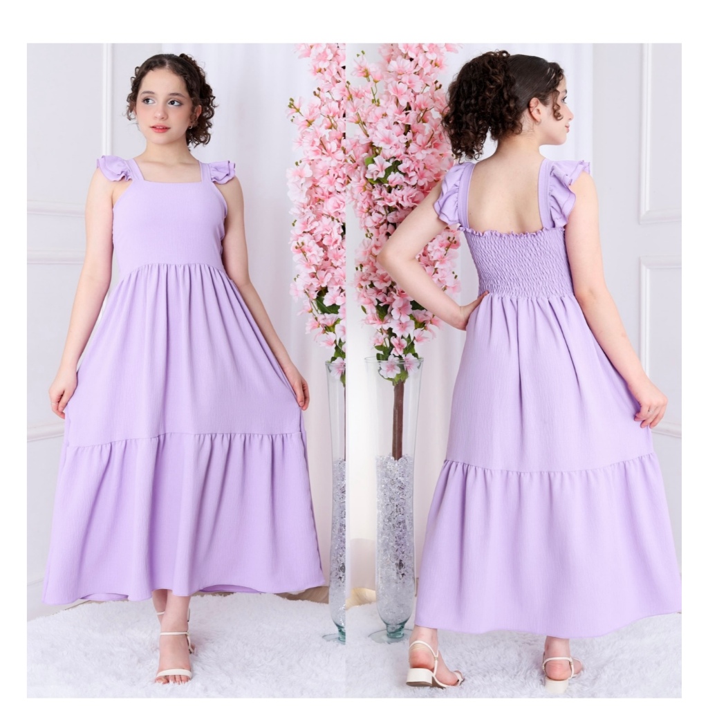 Vestido Longo infantil juvenil estampado Regata alça Babadinho 3 marias Liso