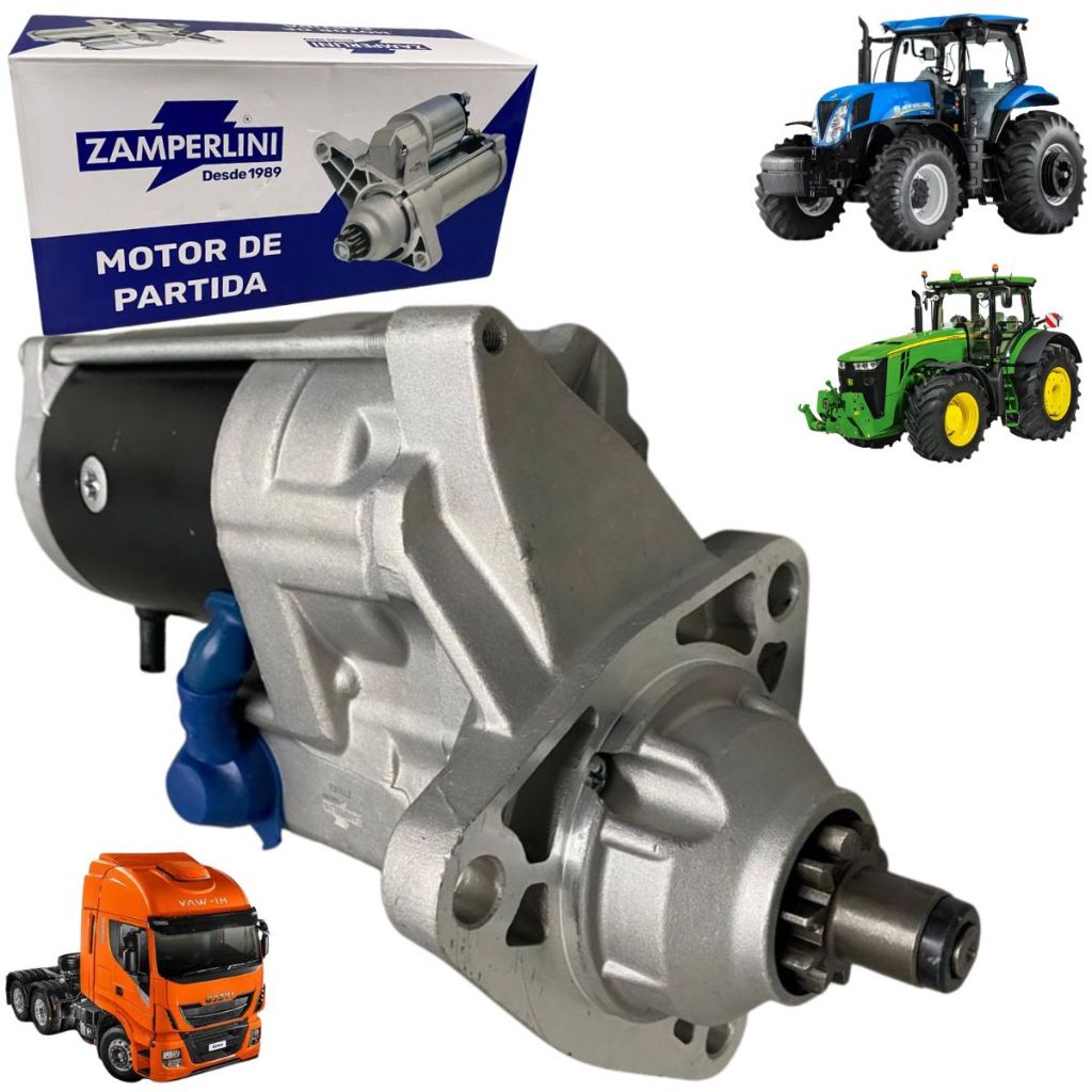 Motor de Partida Iveco Stralis Trator Case New Holland Empilhadeira Colheitadeira Motor Cummins 8.3L