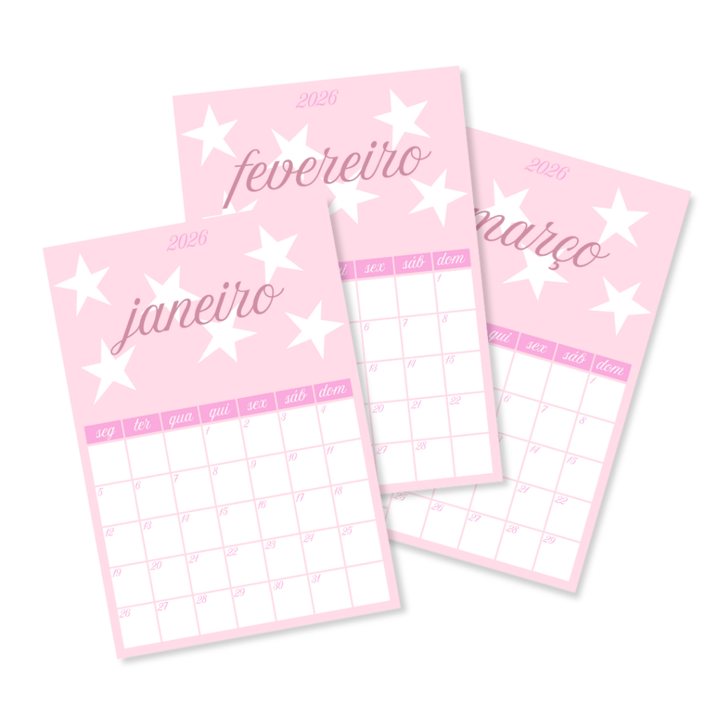 Calendário de Parede Avulso 2026 Love Archive (versão all pink) (14,5 x 21cm)