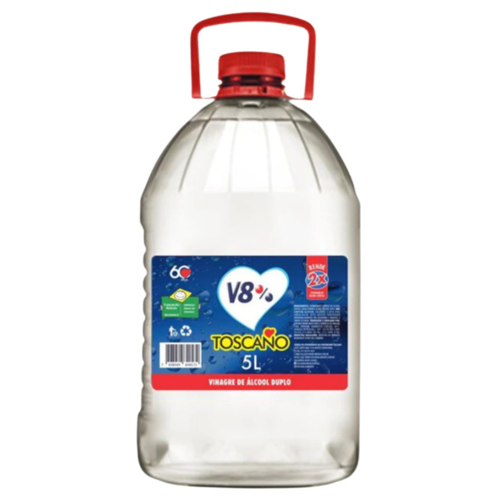 Vinagre De Álcool Duplo v8% Toscano 5L -  Para Limpeza em Oferta na Shopee