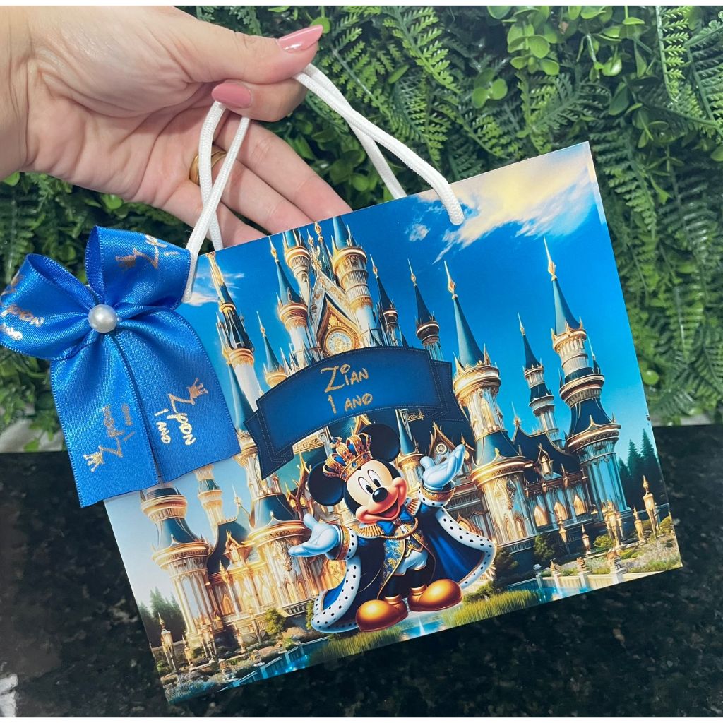 PEGUE E MONTE Sacolinha Surpresa Personalizada Mickey Realeza | Lembrancinhas | Festa Aniversário | Lancheirinha