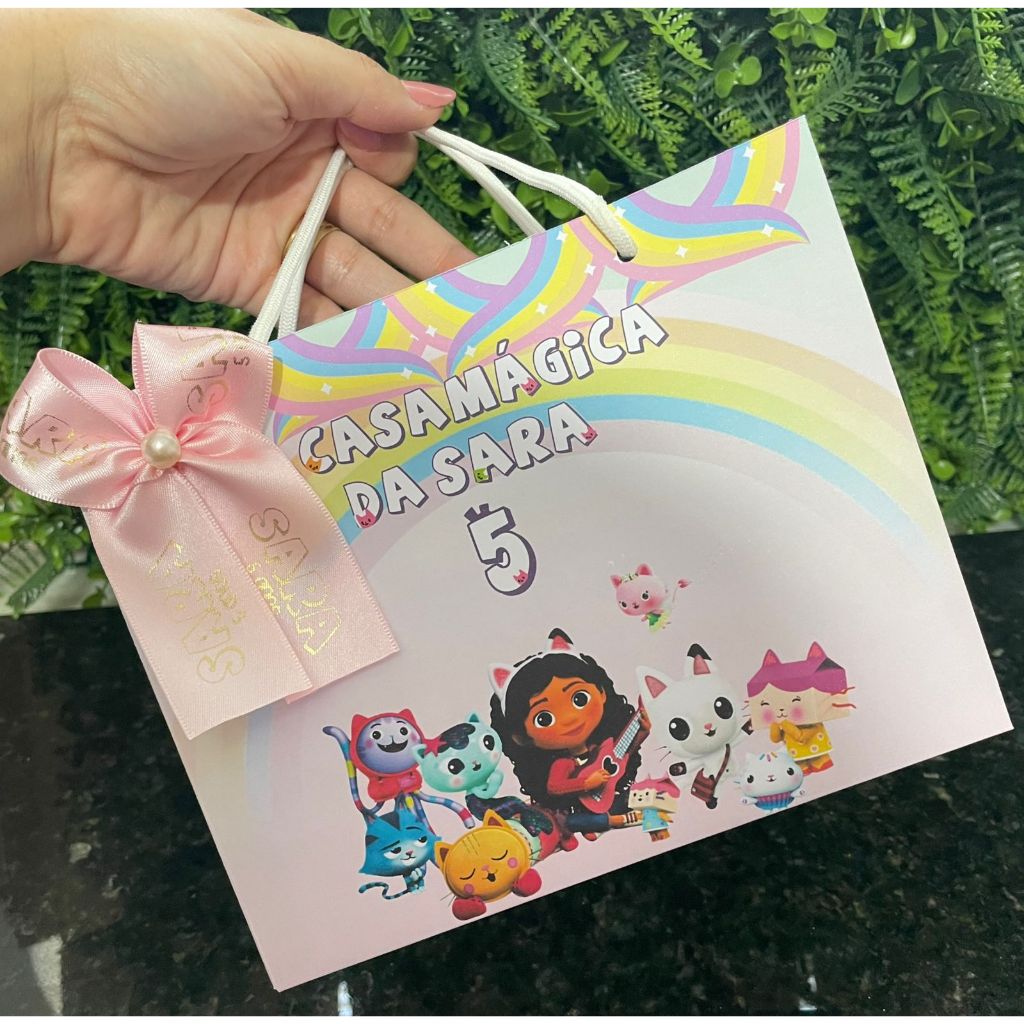 Sacolinha Surpresa Personalizada A Casa Mágica da Gabby | Lembrancinhas | Festa Aniversário | Lancheirinha