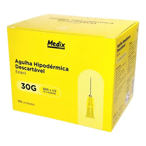 Agulha HiPodérmica Descartável 13x0,30mm Medix Cx C/100 Unid em Oferta na Shopee