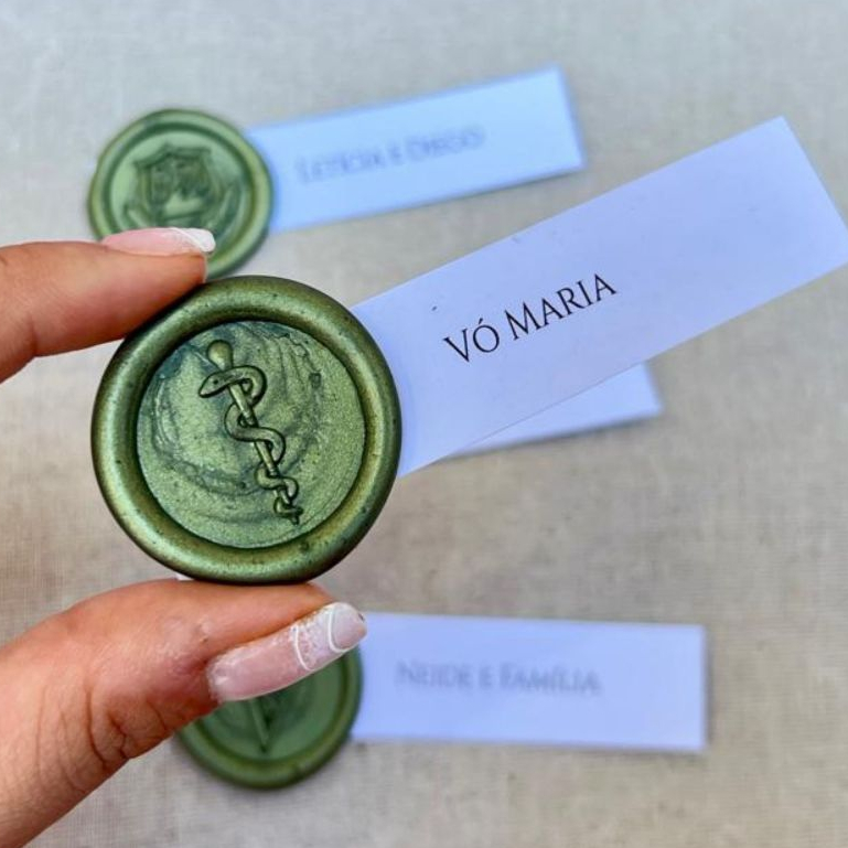 10 Tag com Nome Personalizado com Lacre de Cera para Convite de Formatura em Oferta na Shopee