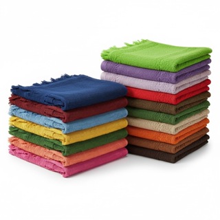 Kit 50, 30 ou 10 Toalhas de Mão Social 100% Algodão com Franja para Bordar - 22x34cm Toque Macio em Oferta na Shopee