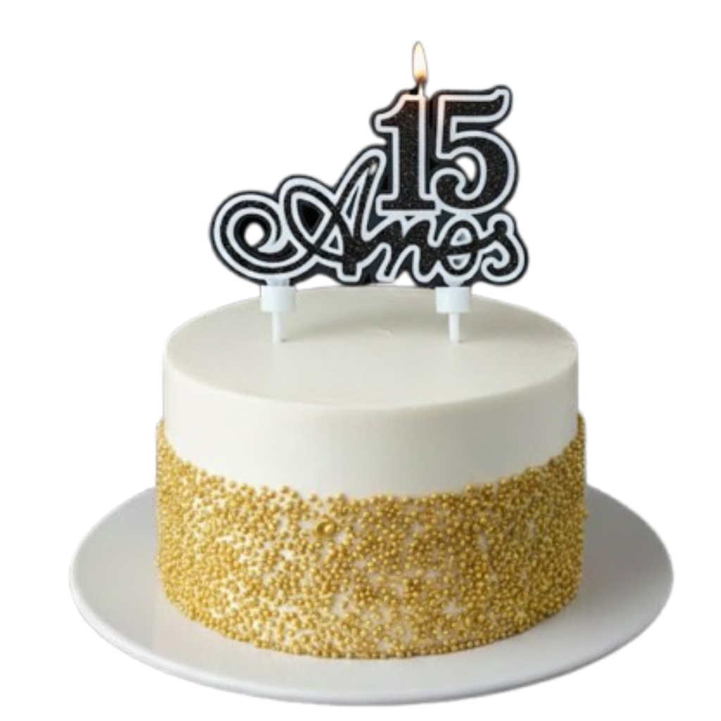 Vela de Aniversário 15Anos Vela Decorativa Comemoração 15 anos Festa Topo de Bolo