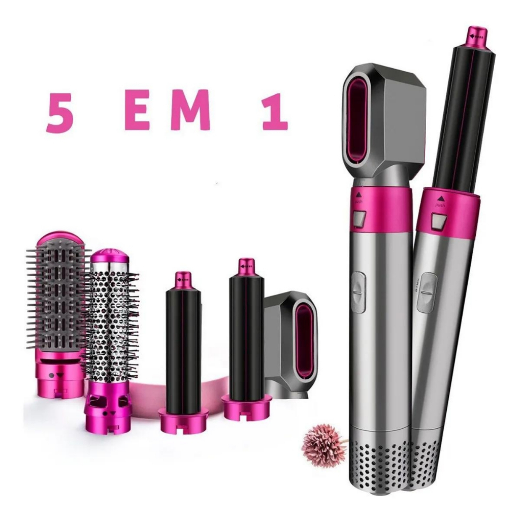 Escova 5 em 1 Secador, Pente, Modelador, Aumenta volume Profissional 110V/220V