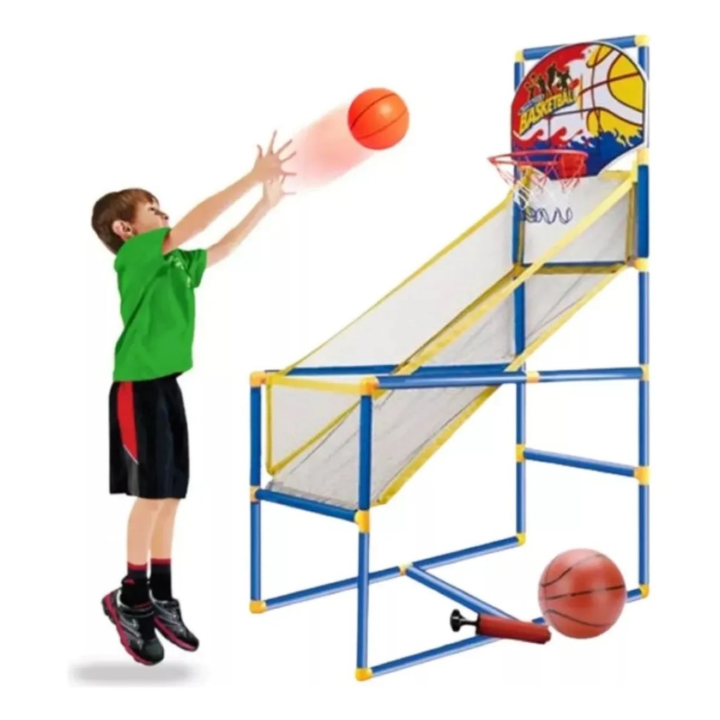Brinquedo Kit Completo Cesta De Basquete Infantil Aro Bola