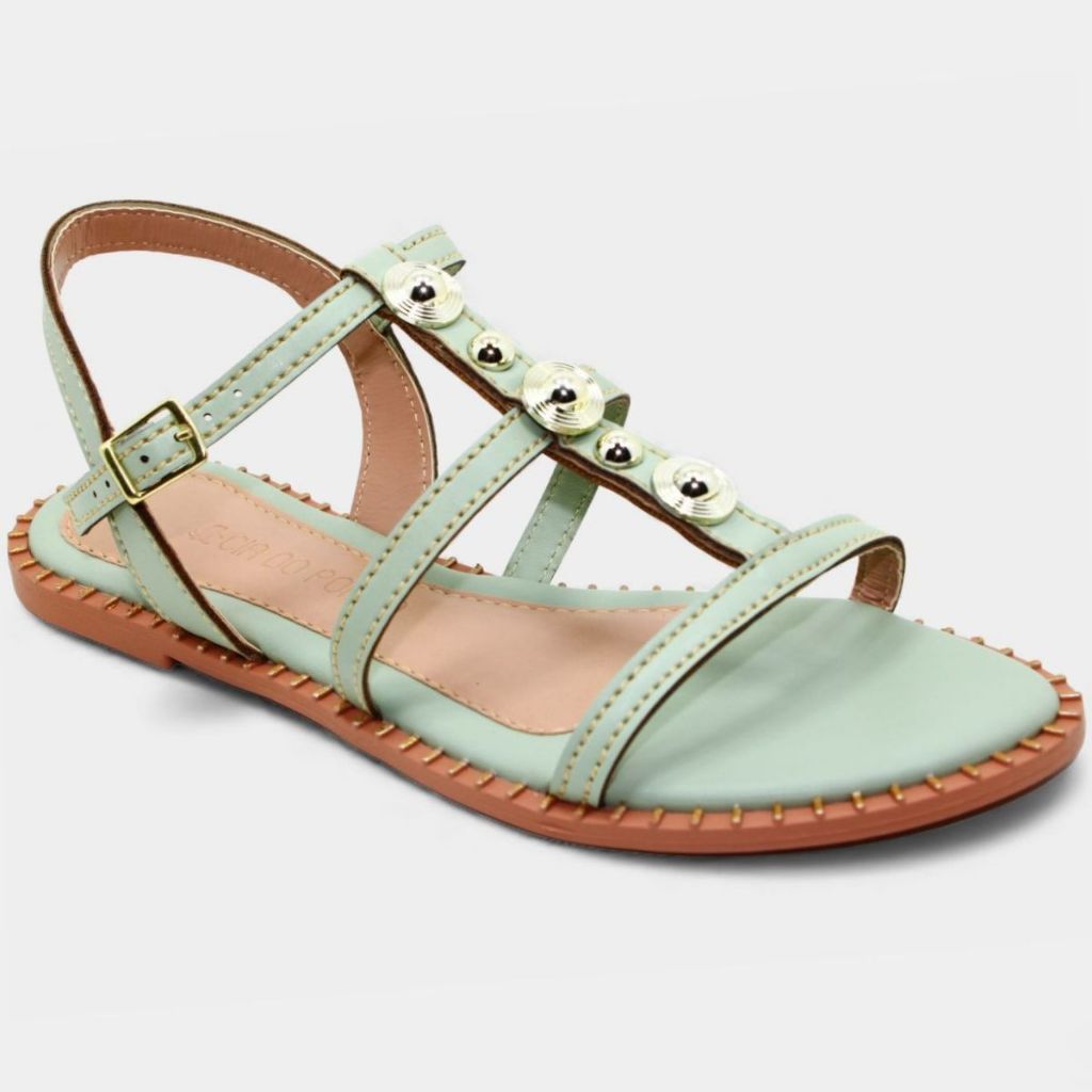 Rasteira Cia do Porto Apliques Feminina Original em Oferta na Shopee