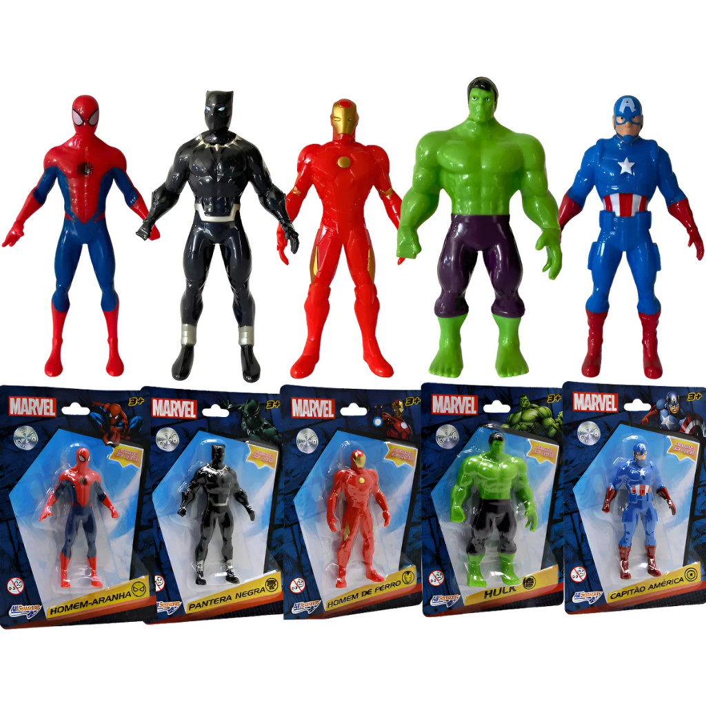 Coleção Marvel Vingadores - Kit com 5 bonecos licenciados oficiais em Oferta na Shopee