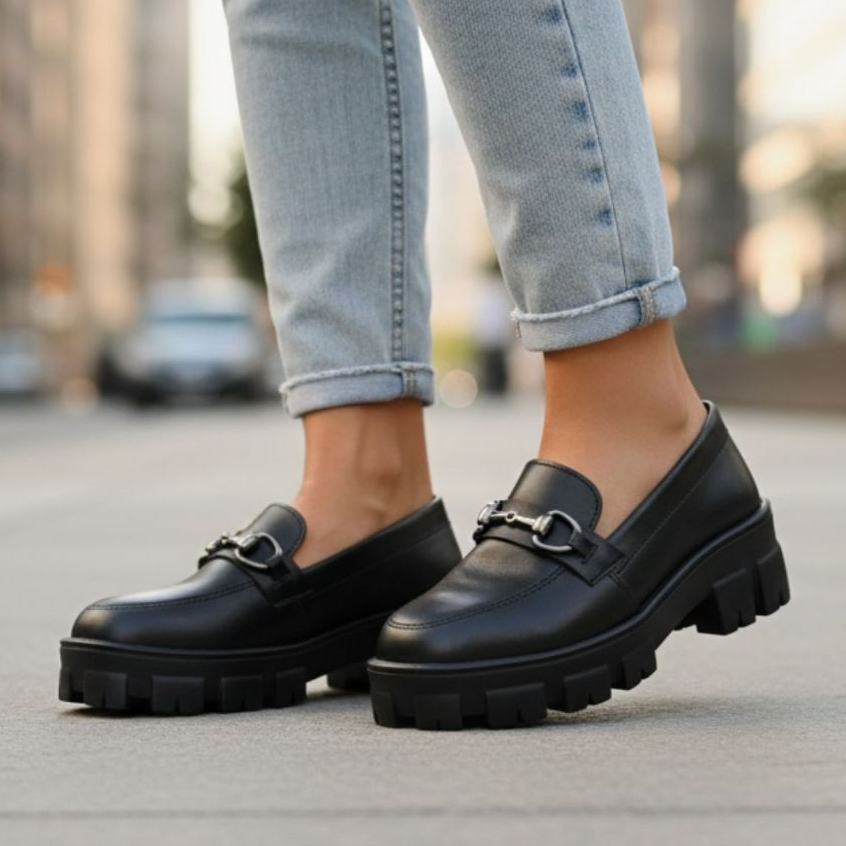 Mocassim Oxford Plataforma Trendy Sapato Feminino Fashion Versátil e Moderno