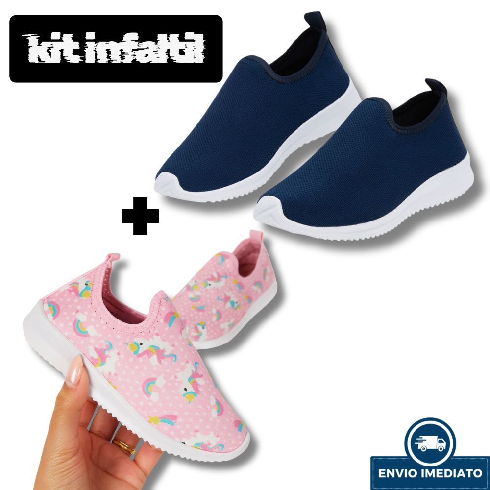 KIT 2 Tenis Infantil Estilo Meia 20 ao 33 Personagem Sapato Infantil de Escola Colégio Super MACIO