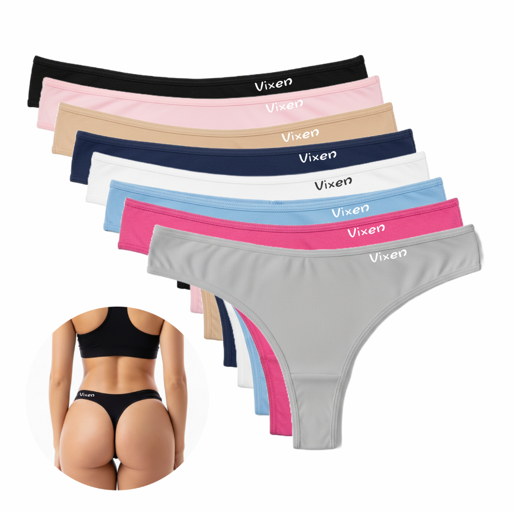Kit 10 Calcinhas de Algodão Fio Dental Lingerie Feminina Adulto