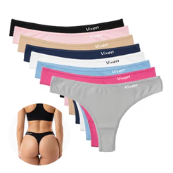Kit 10 Calcinhas de Algodão Fio Dental Lingerie Feminina Adulto