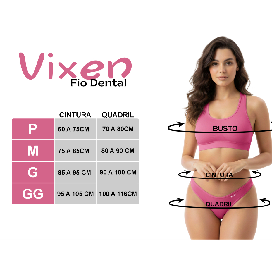 Kit 10 Calcinhas de Algodão Fio Dental Lingerie Feminina Adulto — imagem 2 de 2