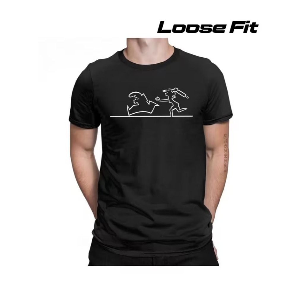 Camiseta La Linea Estampa de Personagem de Desenho Italiano com Design de La Linea Figura de Palito