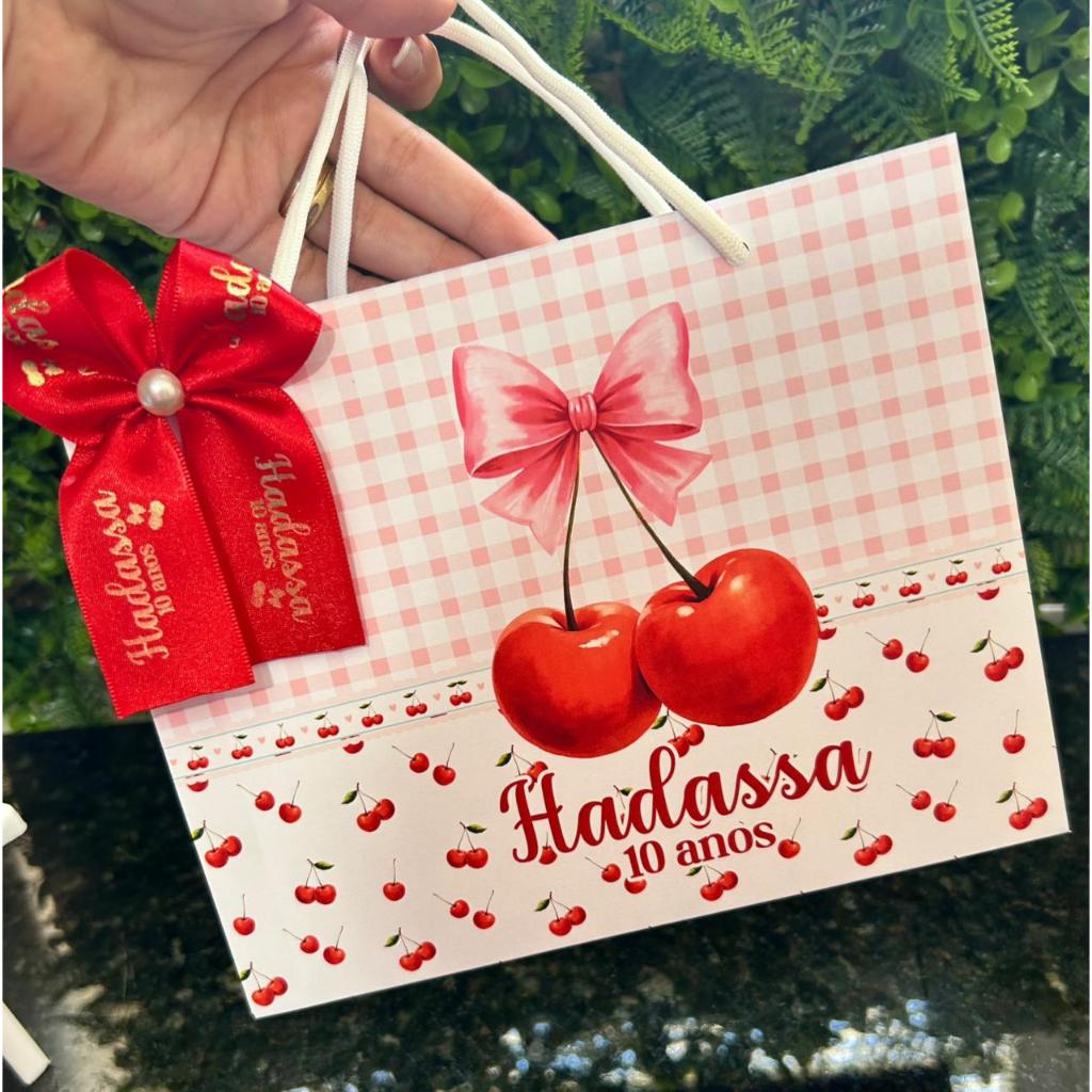 PEGUE E MONTE Sacolinha Surpresa Personalizada Cerejinha | Lembrancinhas | Festa Aniversário | Lancheirinha