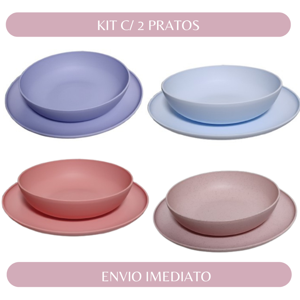 Kit c/  prato fundo e raso Resistente Variedade de Cores em Oferta na Shopee
