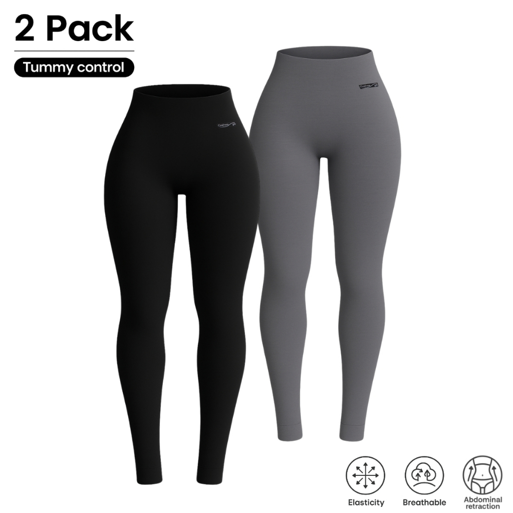 Kit 2 Calças Leggings Cintura Alta e Modeladora Zero Transparência em Oferta na Shopee
