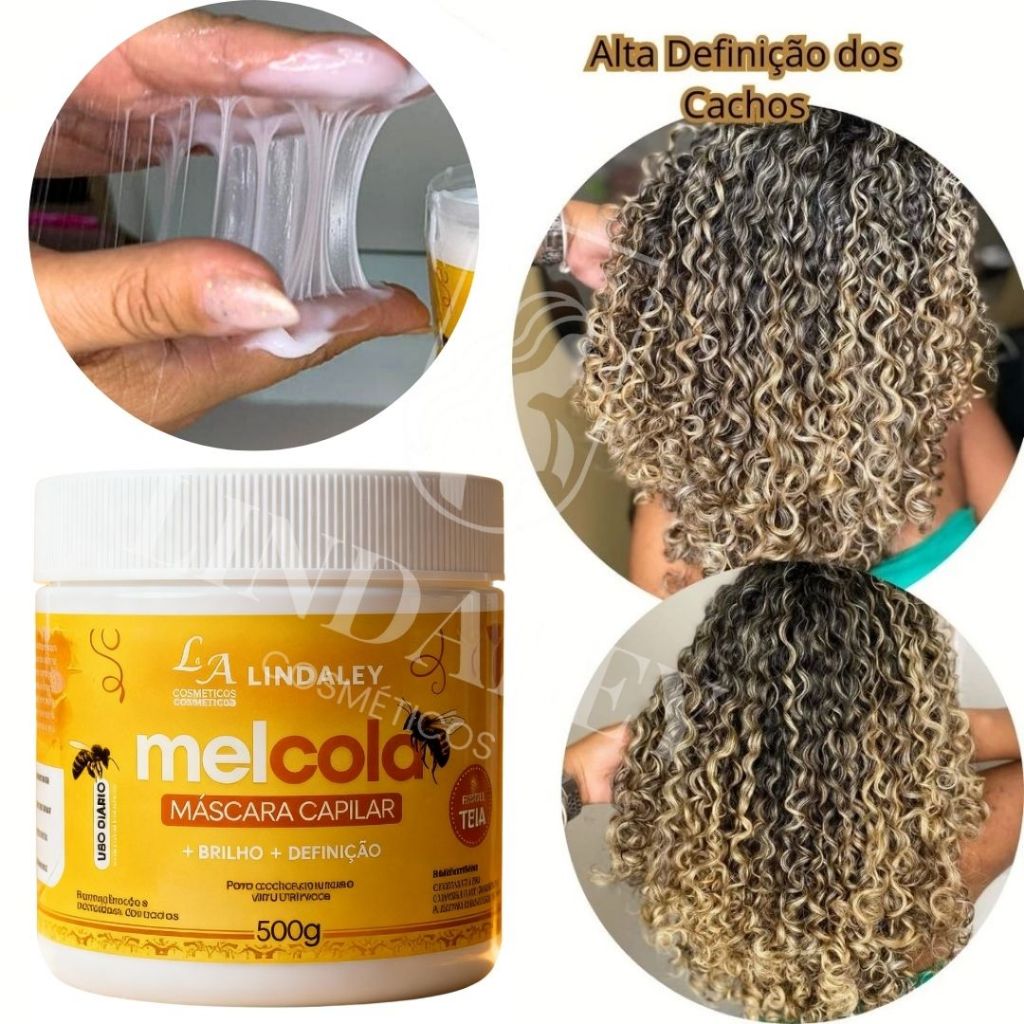 Mel Cola Fixador Definidor de Cabelos Efeito Teia Cabelos Cacheados Ondulados Crespos Fixação 500G em Oferta na Shopee