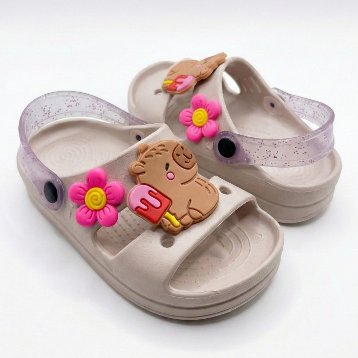 Sandália Infantil Papete Delicada Leve Confortável Menina para Dia a Dia Capivara