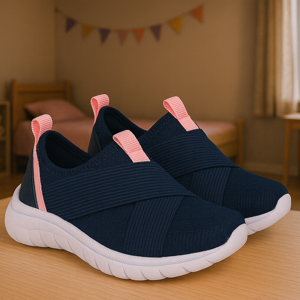 Tênis Calce Facil Moda infantil Menino Menina Elástico Escolar Leve Macio Versátil Tendência