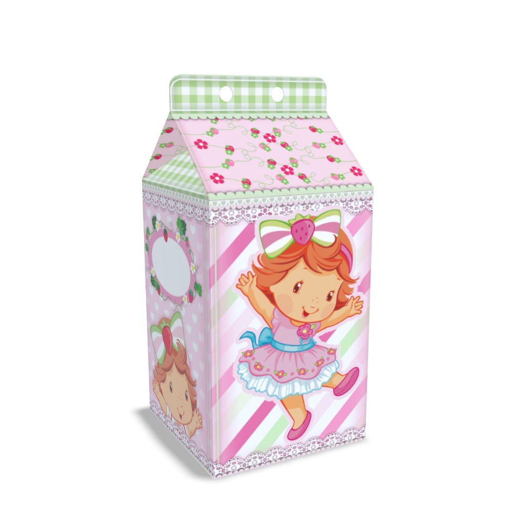 Caixinha Milk Tema moranguinho Festa Infantil  Lembrança Para Festa - Pronta Entrega