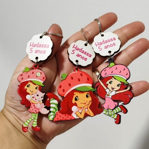Chaveiro MDF Personalziado, Moranguinho , Lembrancinha personalizada , Aniversário