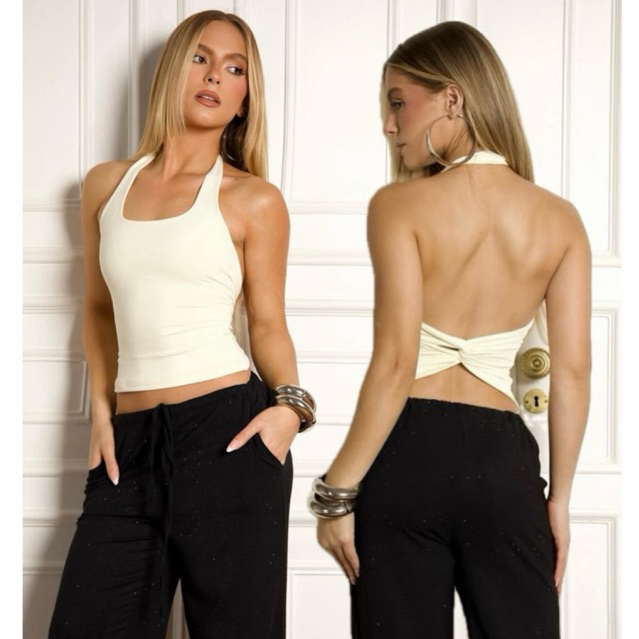 Blusa Frente unica costas cruzadas, blusa regata  de verão, tecido suplex duplo
