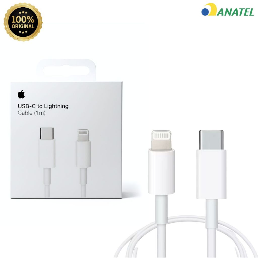 Cabo para IPhone Lightning ou Tipo-C-C 60W - Lacrado - Original Apple Tipo-C 1 Metro ID-Apple USB-C